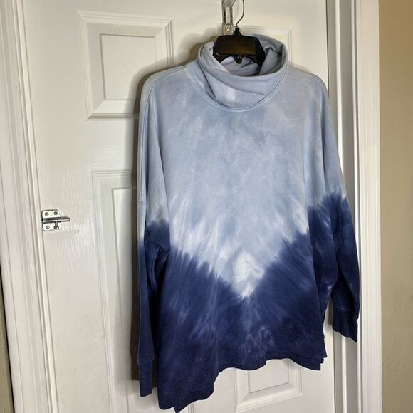 PINK Cowl Neck Tie-Dyed Sweatshirt Oversized - Picture 3 of 7
